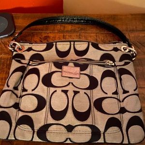 Black, Gray and Purple Authentic Coach Purse